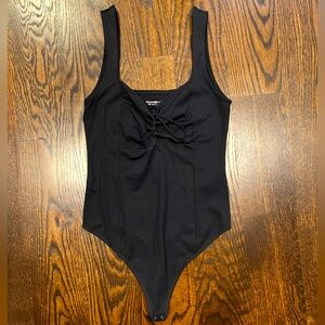 Abercrombie & Fitch Soft A&F Collection Lace-Up Bodysuit – Black (M)